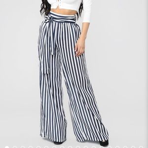 Stripe loose pants